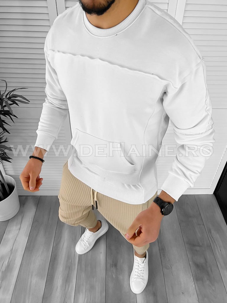 Hanorac Alb Slim Fit Bărbați | Dehaine.ro