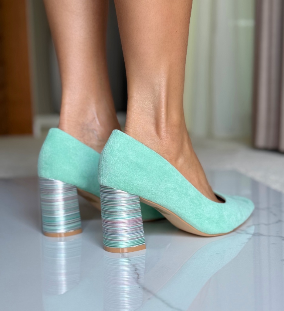 Pantofi cu Toc Ferne Turcoaz - Eleganță și Stil - imagine 3