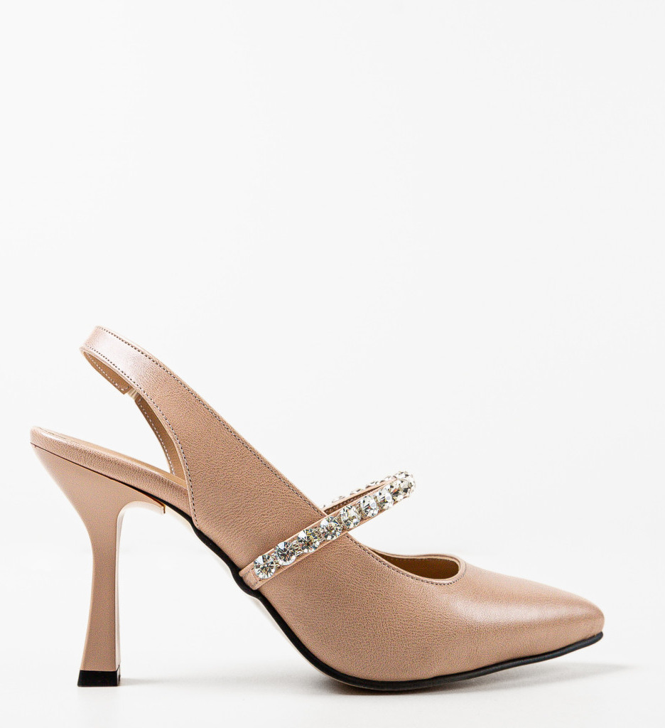 Pantofi dama Cook Nude cu toc elegant - imagine 4