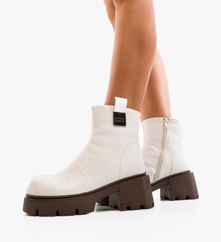 Botine Dama Albe Opah | Stil și Confort - imagine 2