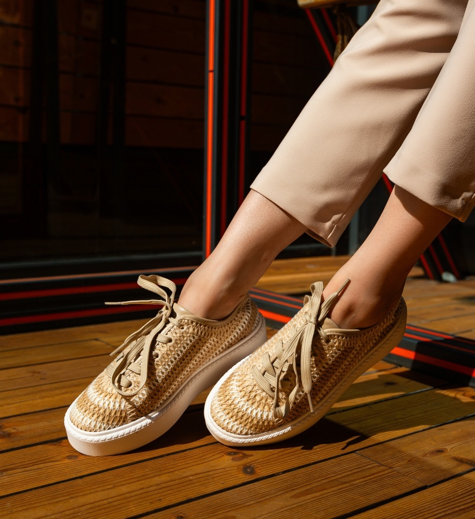 Sneakers Dama Bej Reinbou - Confort și Stil - imagine 3