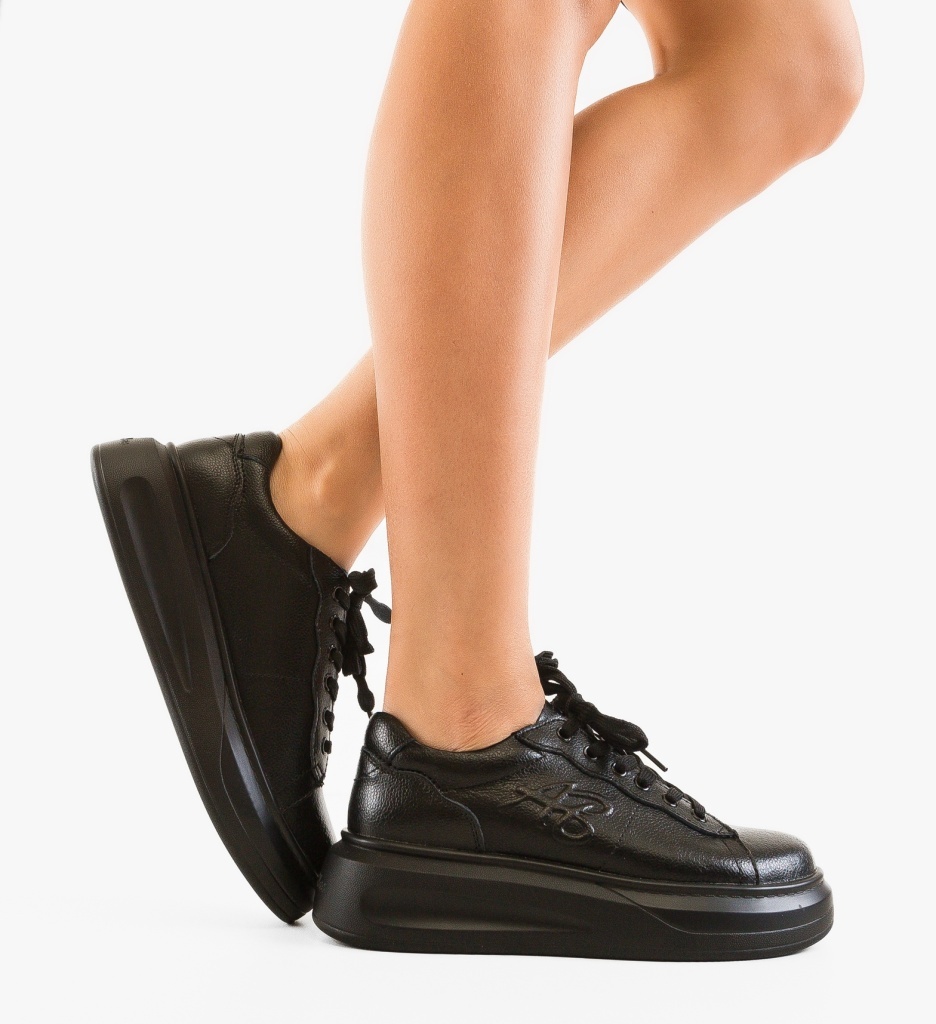 Sneakers Dama Abbe Negru - Stil si Confort - imagine 2