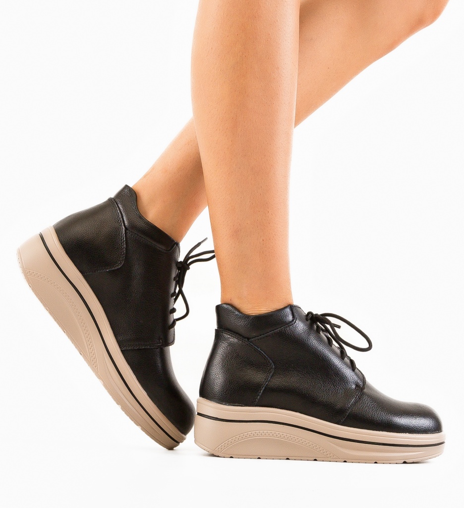 Pantofi Casual Palerma Negri - Confort & Stil - imagine 2