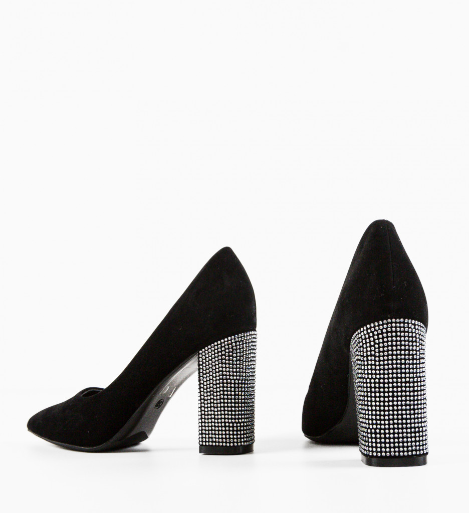 Pantofi Dama Evely Negri Eleganți cu Toc - imagine 6