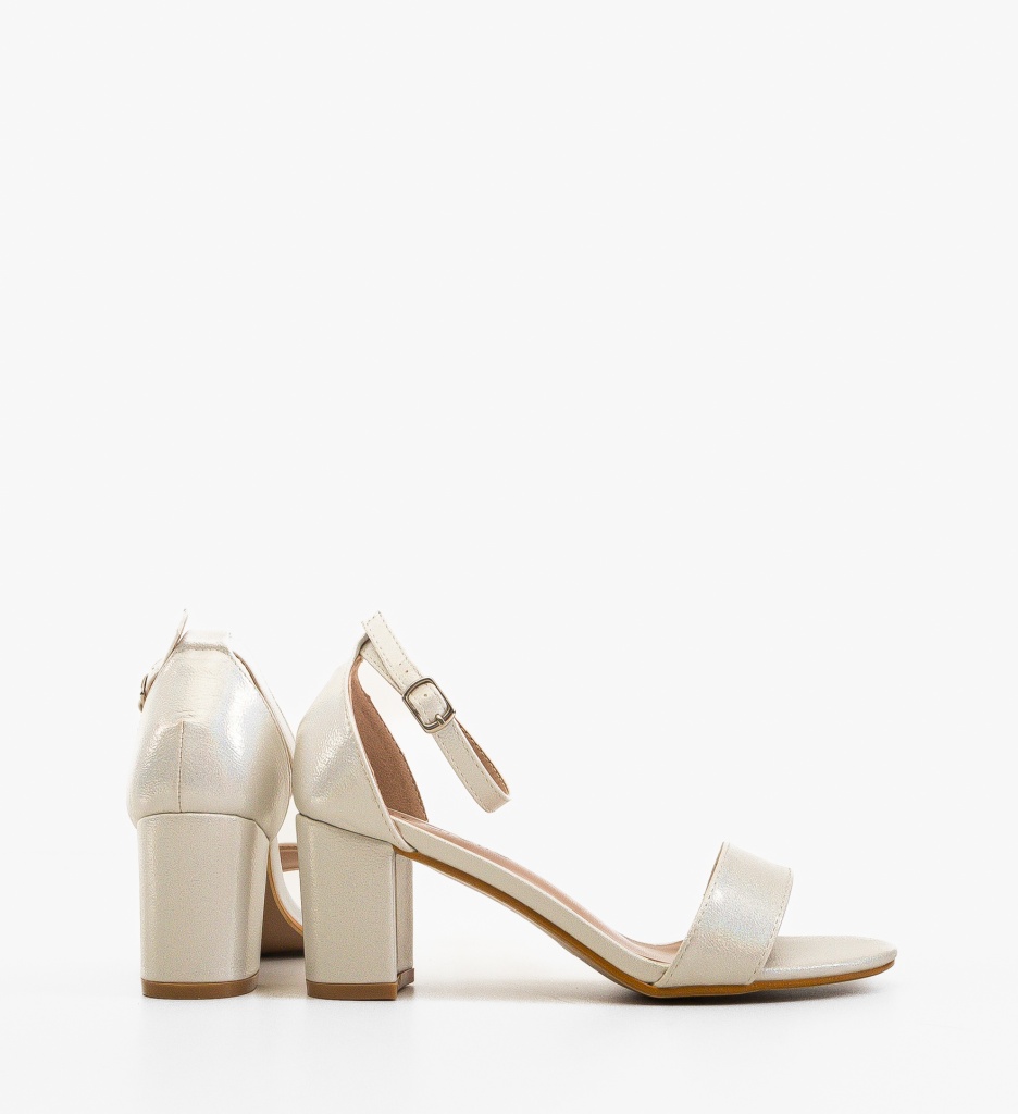 Sandale cu Toc Susan Albe | Eleganță Maximă