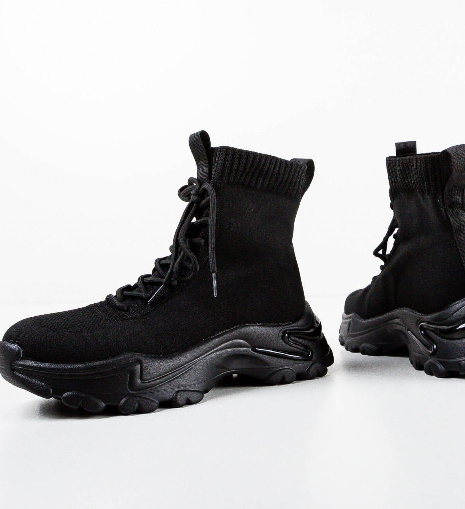 Pantofi Sport Mendra Negri - Confort & Stil - imagine 6
