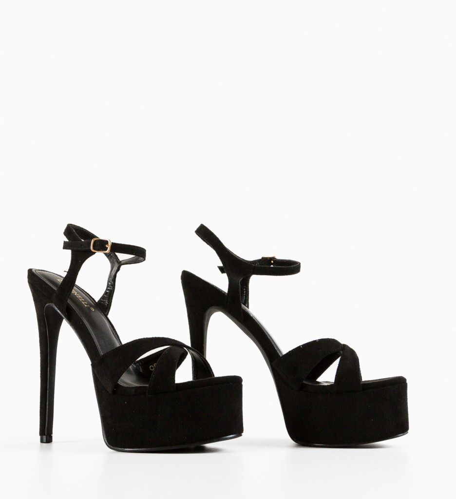 Sandale Toc Ammo Negre Elegante - imagine 11