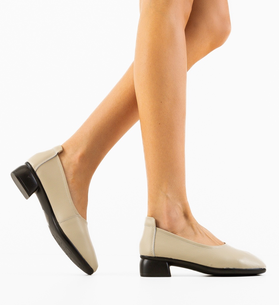 Pantofi Myant Bej cu Toc Elegant - Confort Stilat