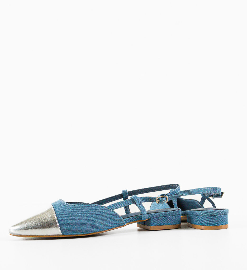 Pantofi Karuna Albastri Eleganți cu Toc - imagine 7