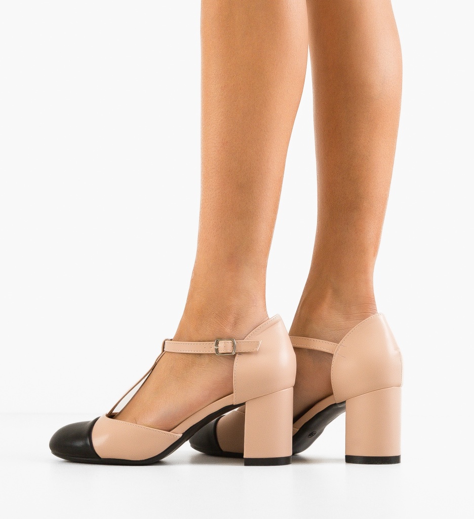 Pantofi cu toc Ambe Bej eleganți - imagine 2