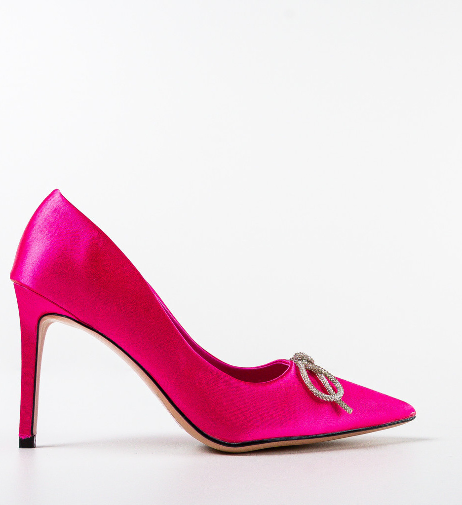 Pantofi Dama Fuchsia cu Toc Eleganți - imagine 4