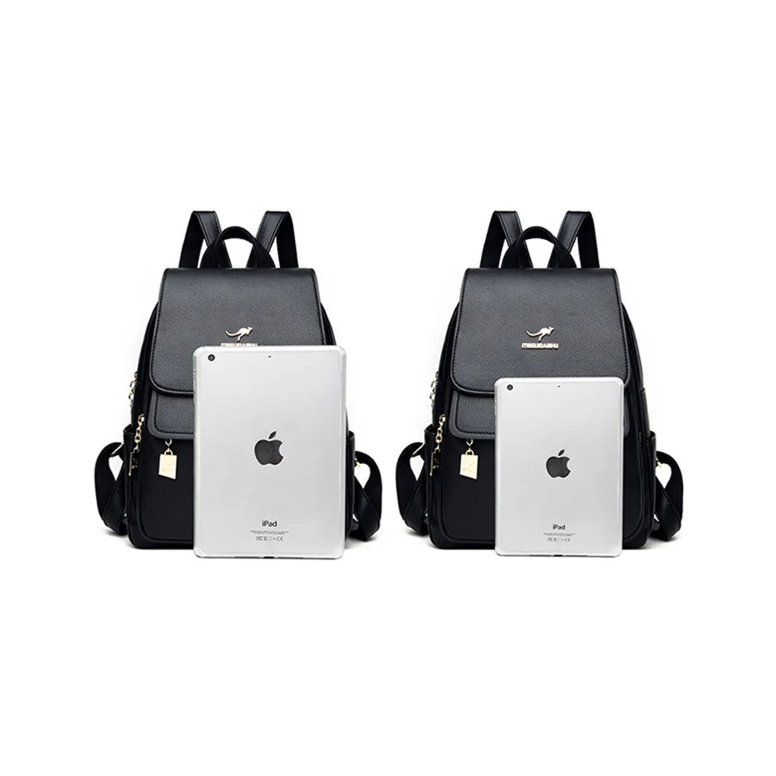 Rucsac dama Adelina GT968 negru, cu multe buzunare - imagine 5
