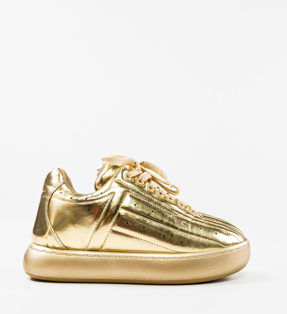 Sneakers Dama Golgar Aurii - Eleganță și Stil - imagine 5