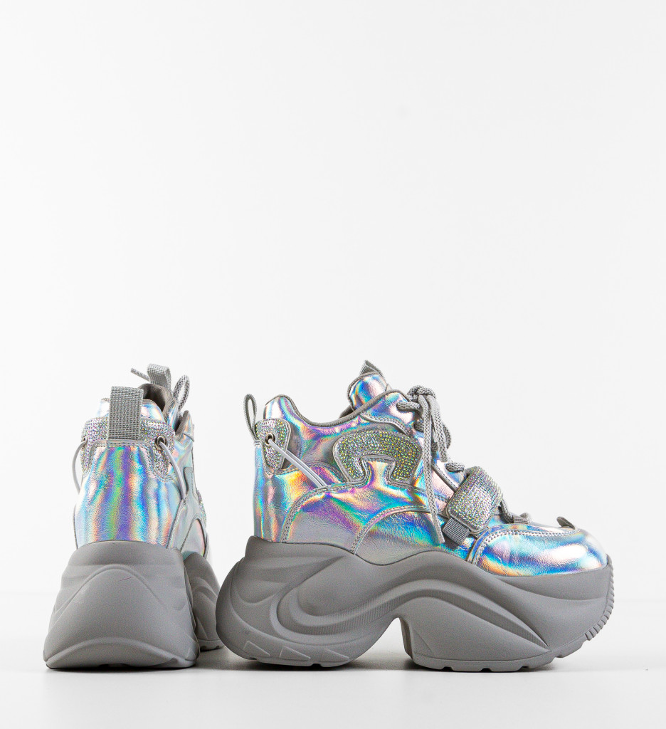 Sneakers Dama Bogota Argintii | Confort & Stil - imagine 6