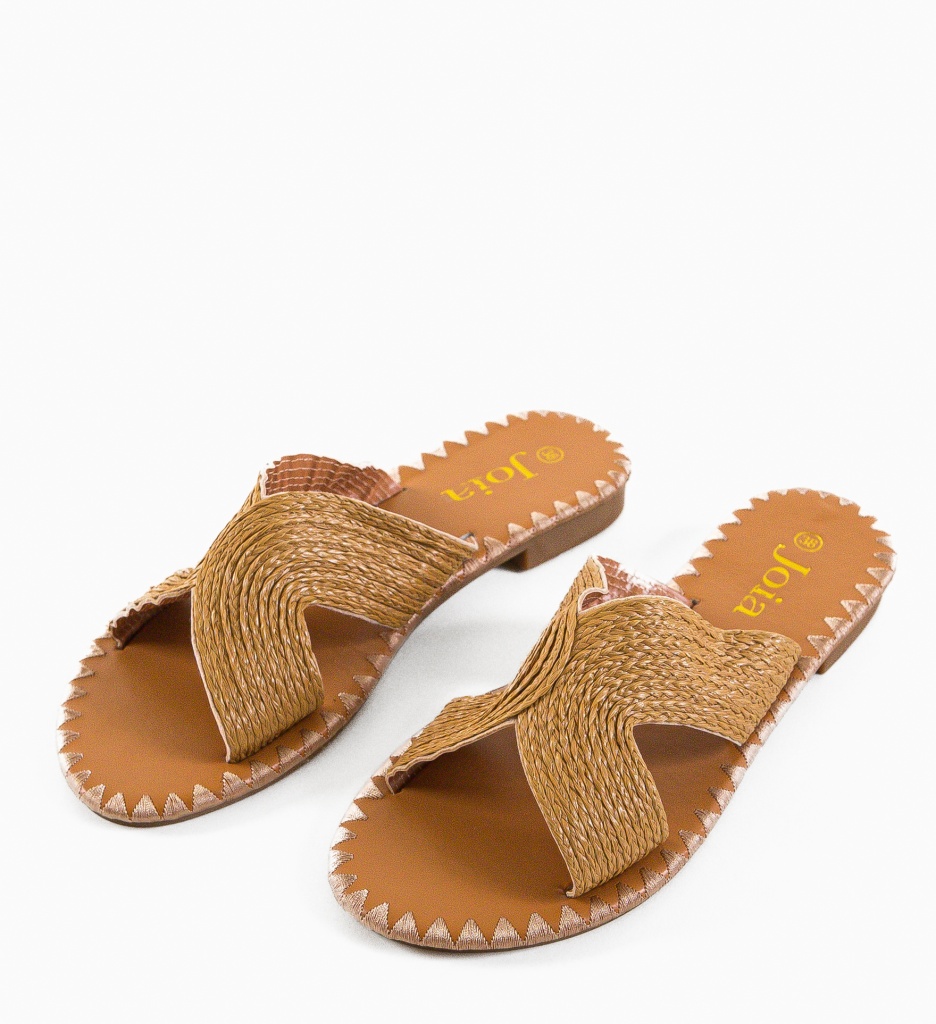 Papuci dama Tindra Camel - Confort și Eleganță - imagine 6