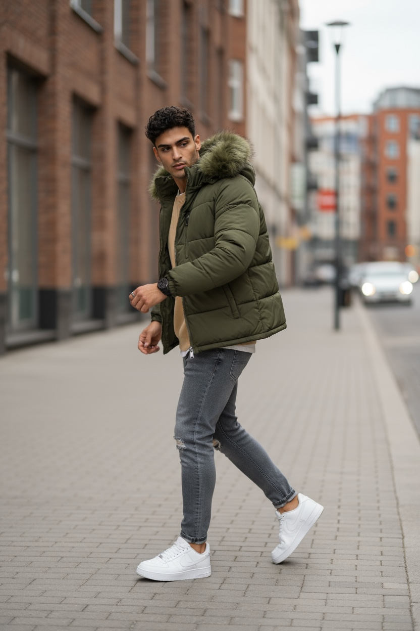 Geaca Barbati Iarna Kaki | Protectie Termica