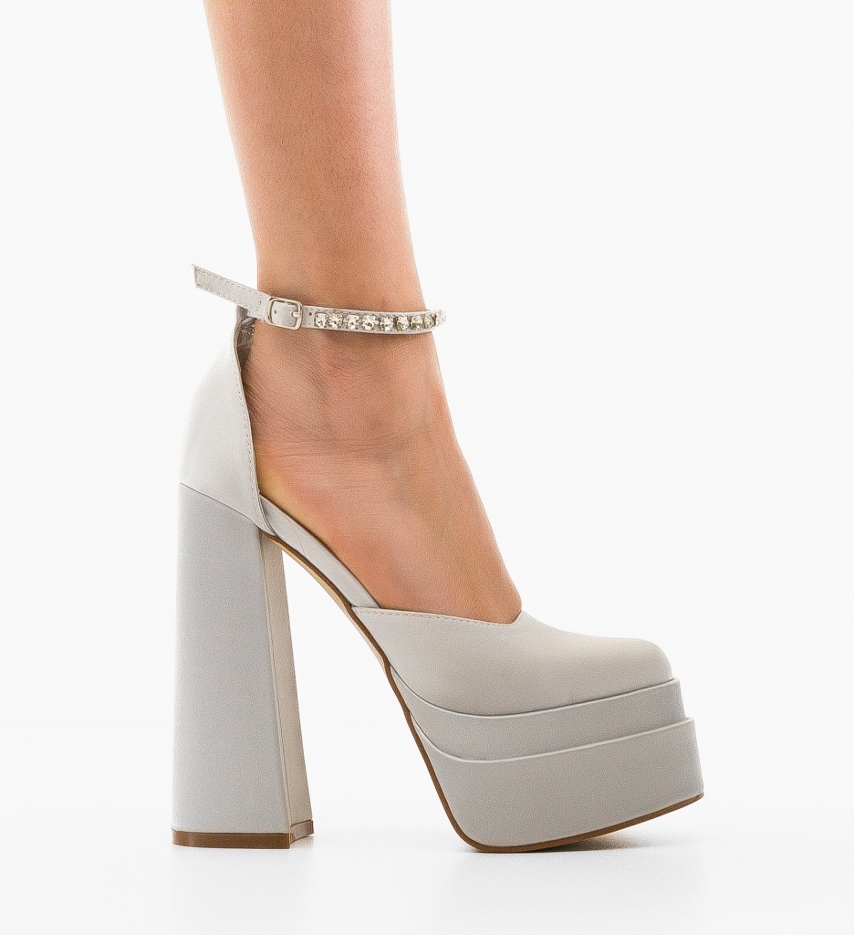 Pantofi Vestrok Gri cu Toc - Eleganță Modernă - imagine 4