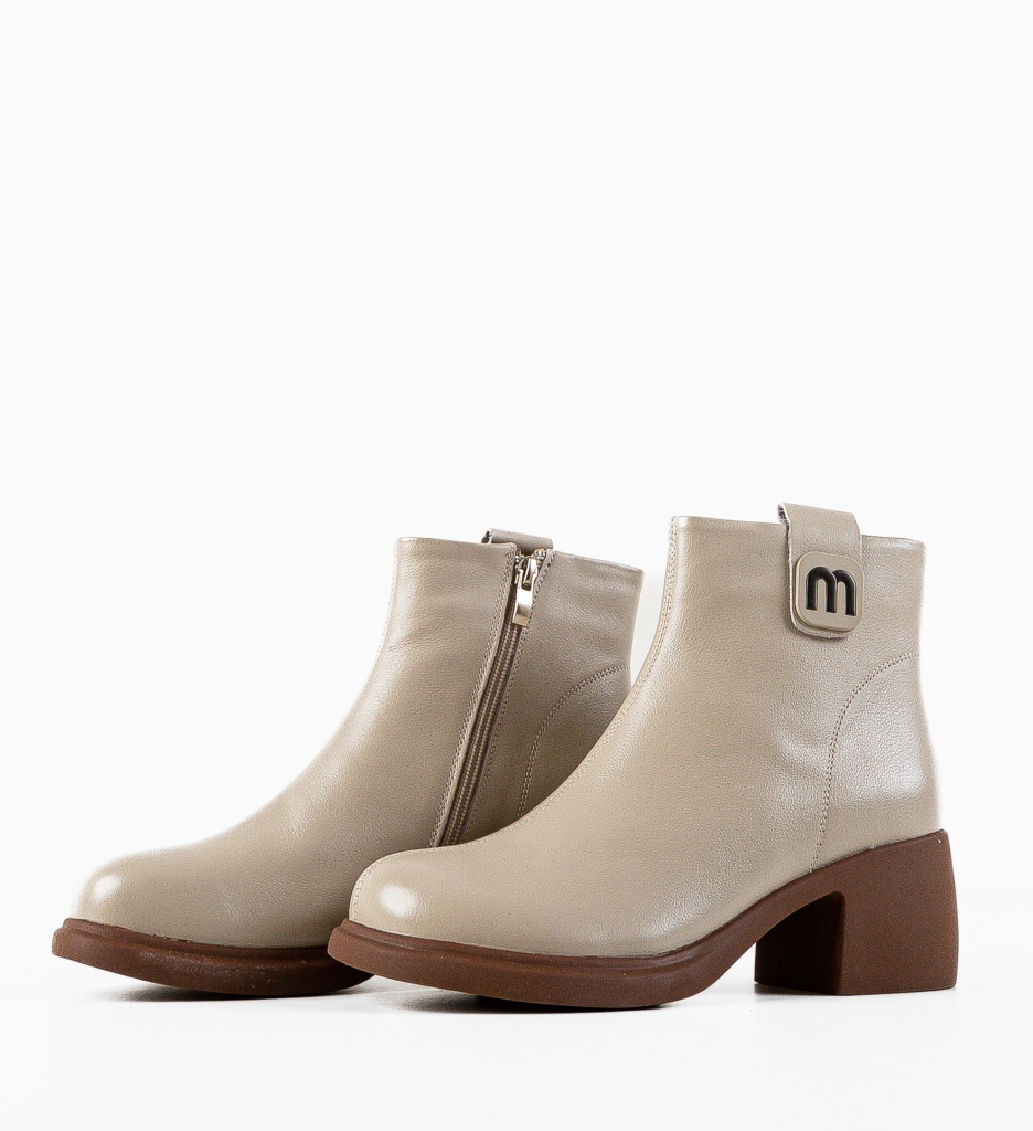 Botine Dama Bej Safta | Eleganță și Stil - imagine 7