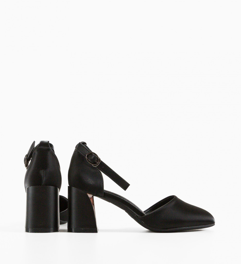 Pantofi Derosa negri eleganți cu toc - imagine 11