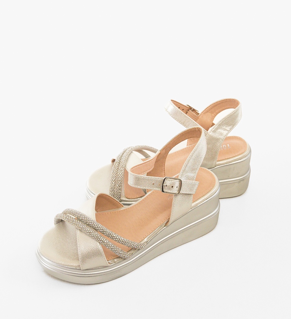 Platforme Dama Mykfa Argintii - Eleganță și Confort - imagine 5