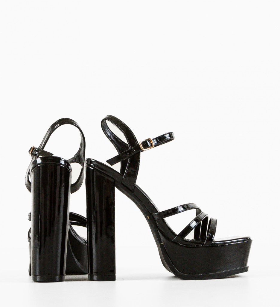 Sandale Toc Moran Negre | Eleganță și Stil - imagine 7