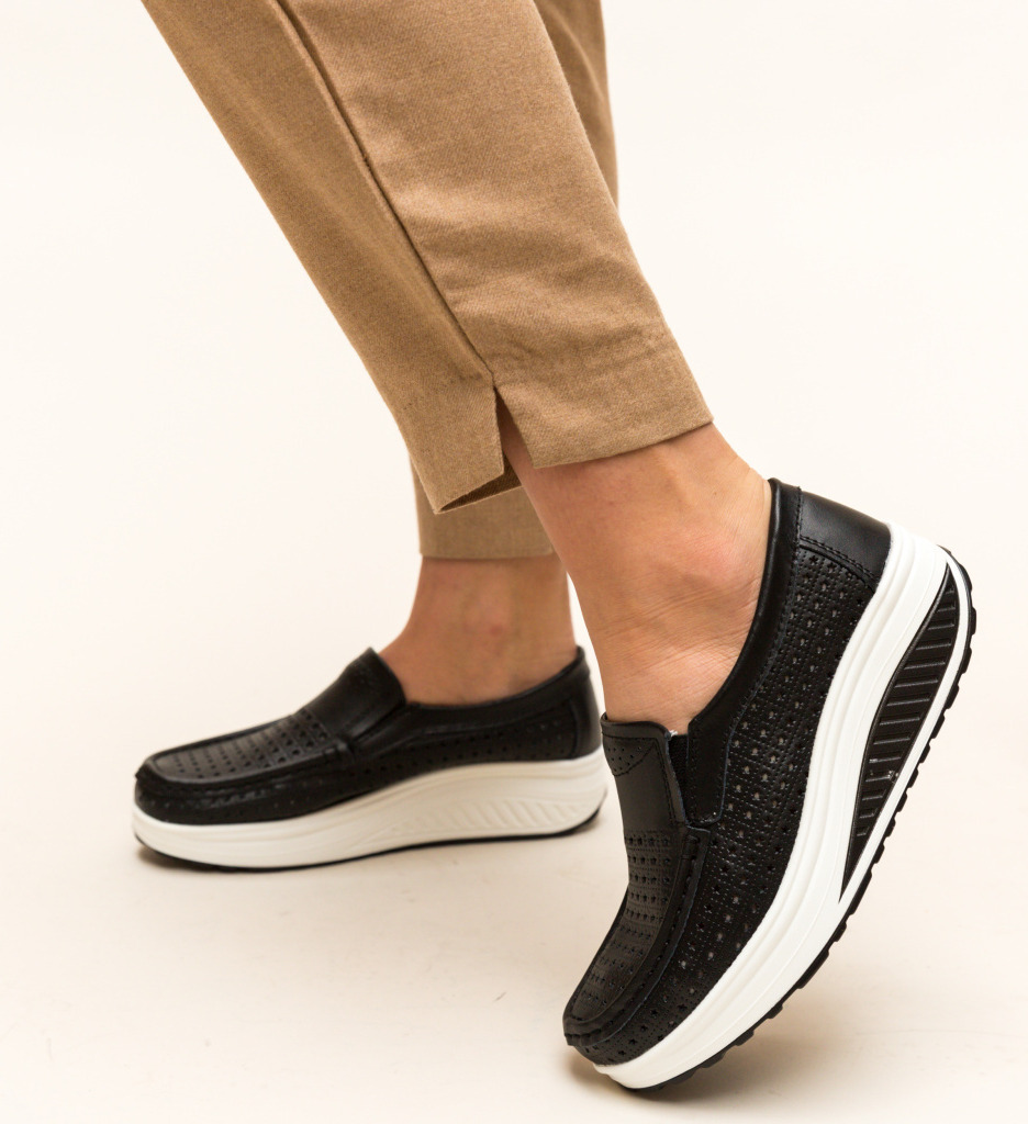 Pantofi Casual Bicaz Negri - Confort & Stil - imagine 4