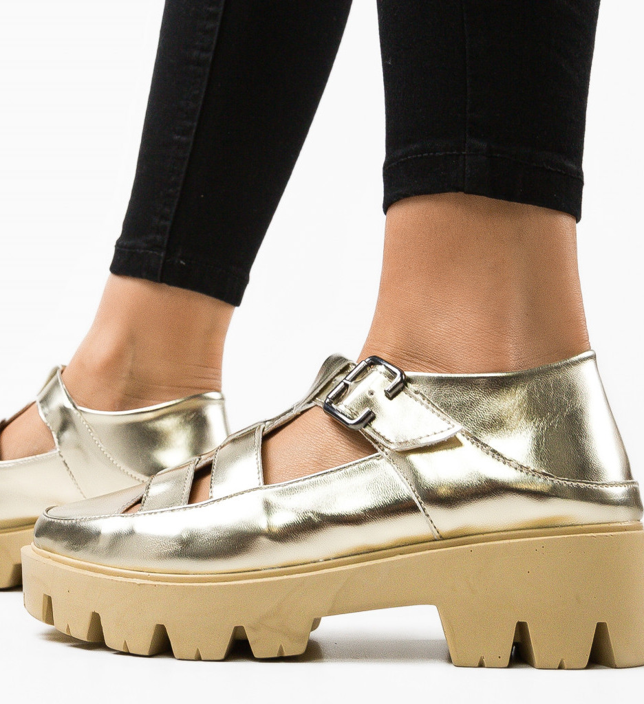 Pantofi Casual Aurii | Stil Unic Asigurat - imagine 3