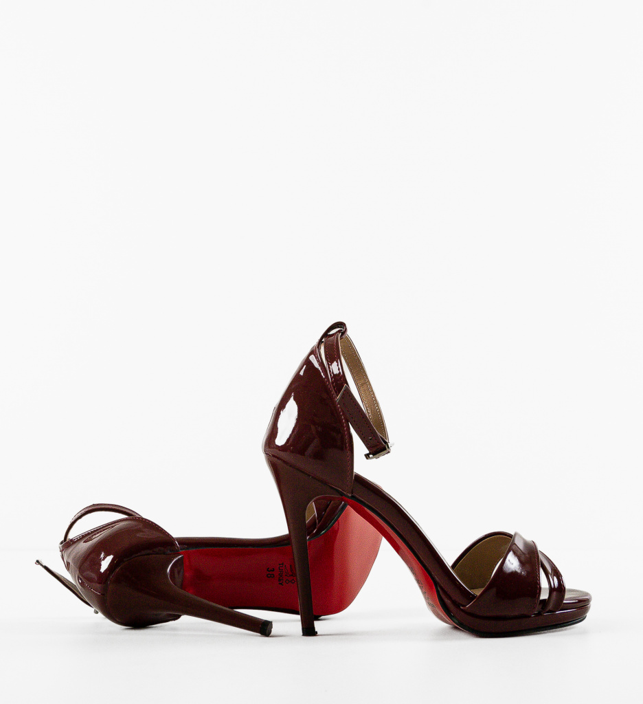 Sandale Toc Grena Elegante - Stil Feminin - imagine 7