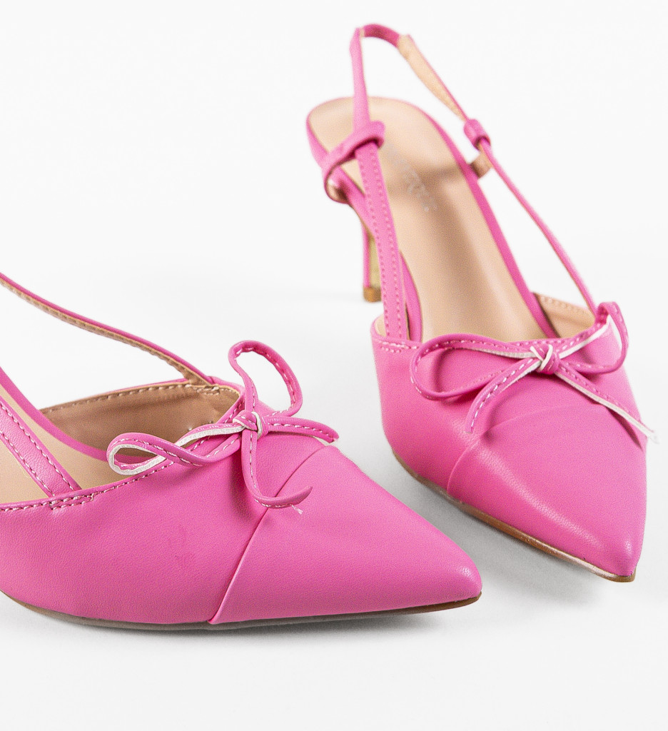 Pantofi dama Demin Roz eleganți - Stil unic - imagine 7