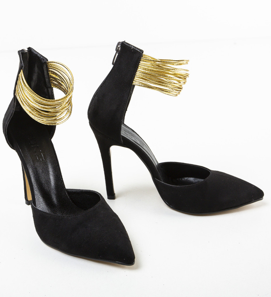 Pantofi Greky Negri Eleganți - Toc Comfort