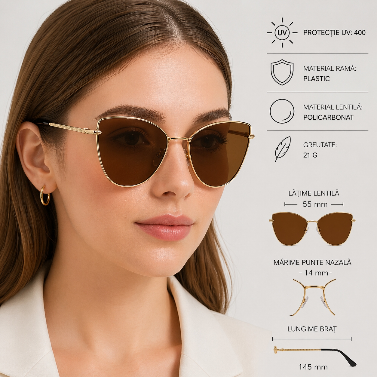 Ochelari Soare Femei Picadili | Protecție UV 400 - imagine 3