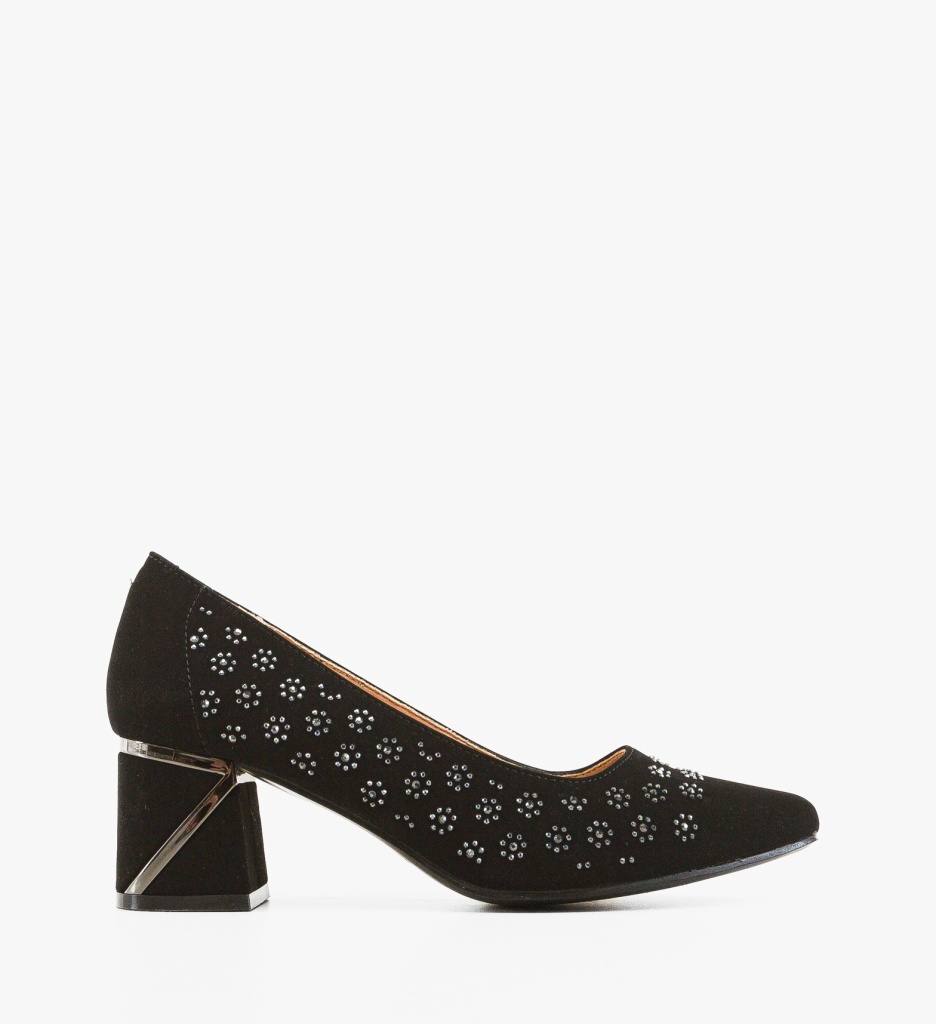 Pantofi dama Margret Negri Eleganți cu Toc - imagine 6