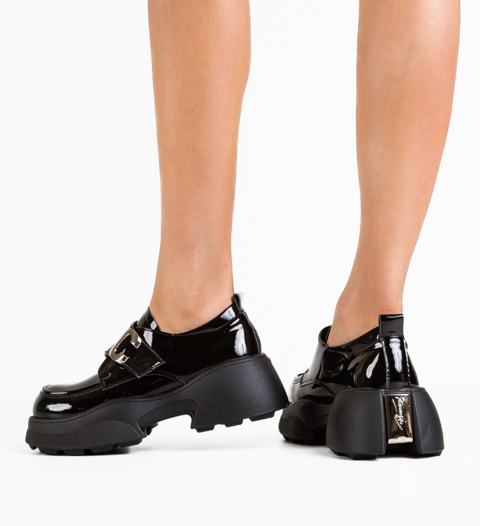 Pantofi Casual Urdela Negri - Eleganță și Versatilitate - imagine 2