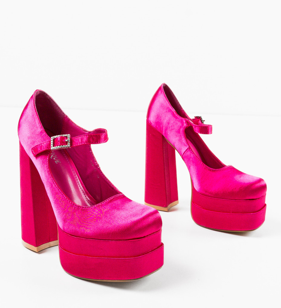 Appro Pantofi Dama Fuchsia cu Toc Elegant - imagine 6