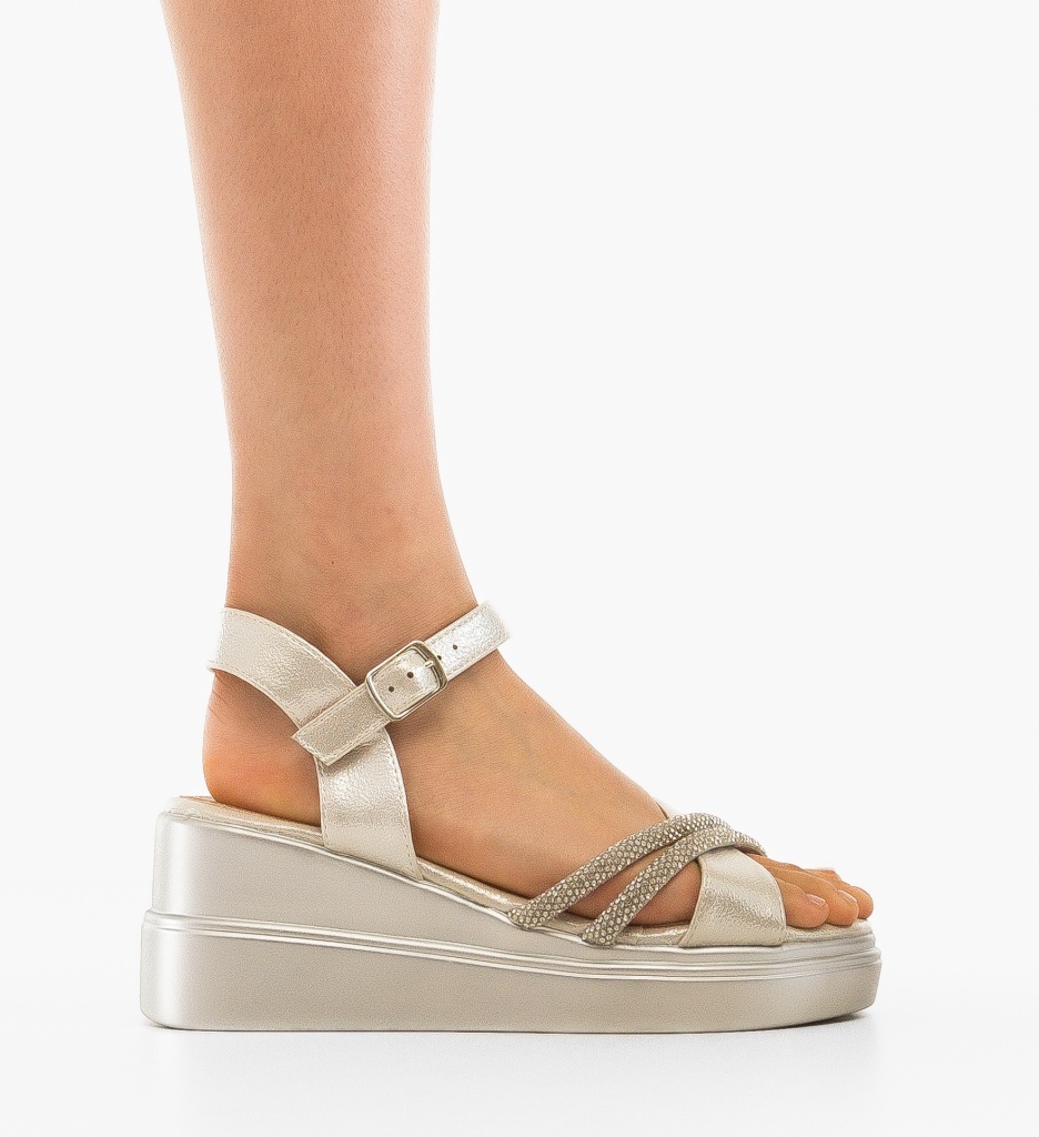 Platforme Dama Mykfa Argintii - Eleganță și Confort - imagine 6