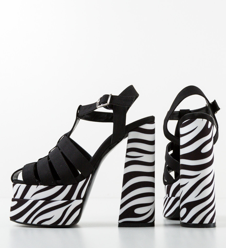 Sandale Dama Strazburg Negre cu Toc Elegant - imagine 5