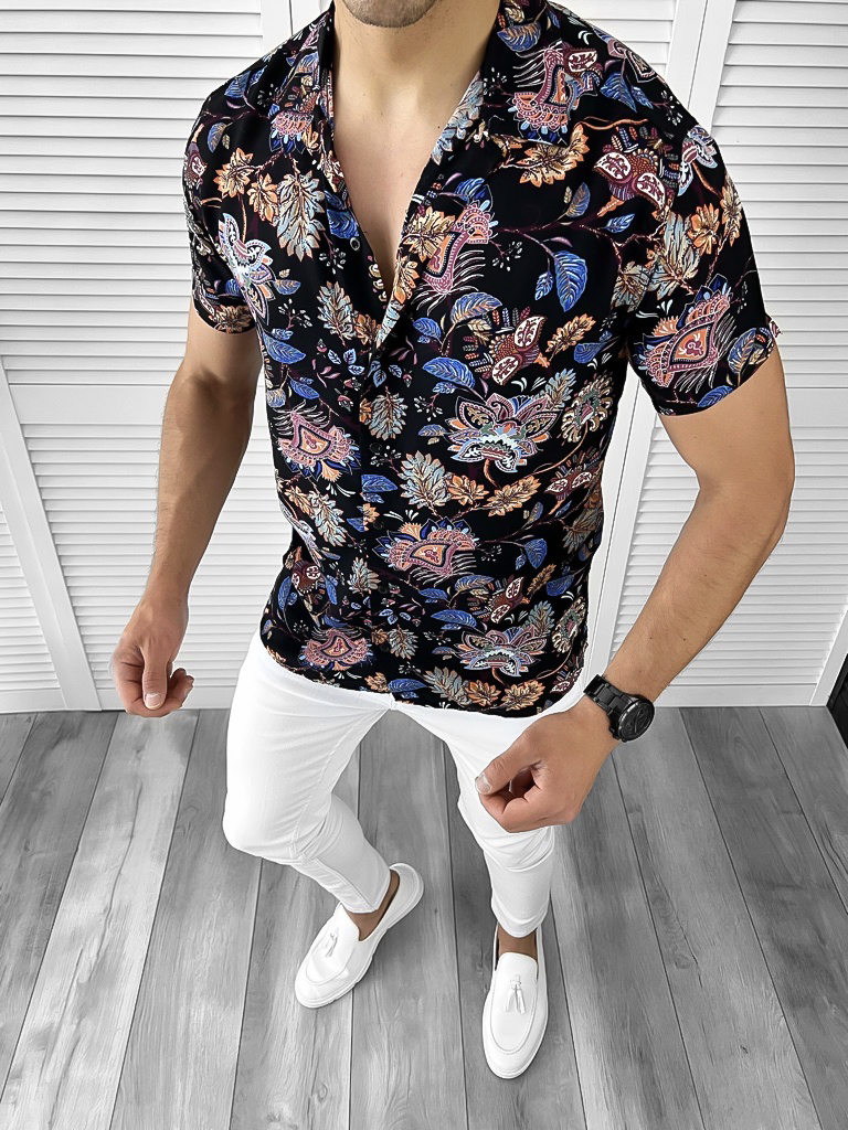 Cămașă Bărbătească Premium cu Imprimeu Slim Fit