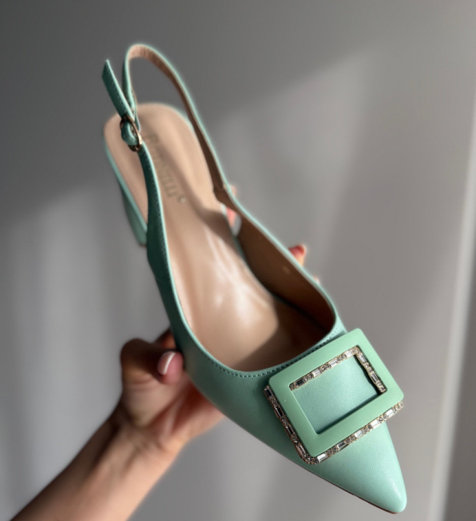 Pantofi Gentalya Verzi cu Toc - Eleganță - imagine 2