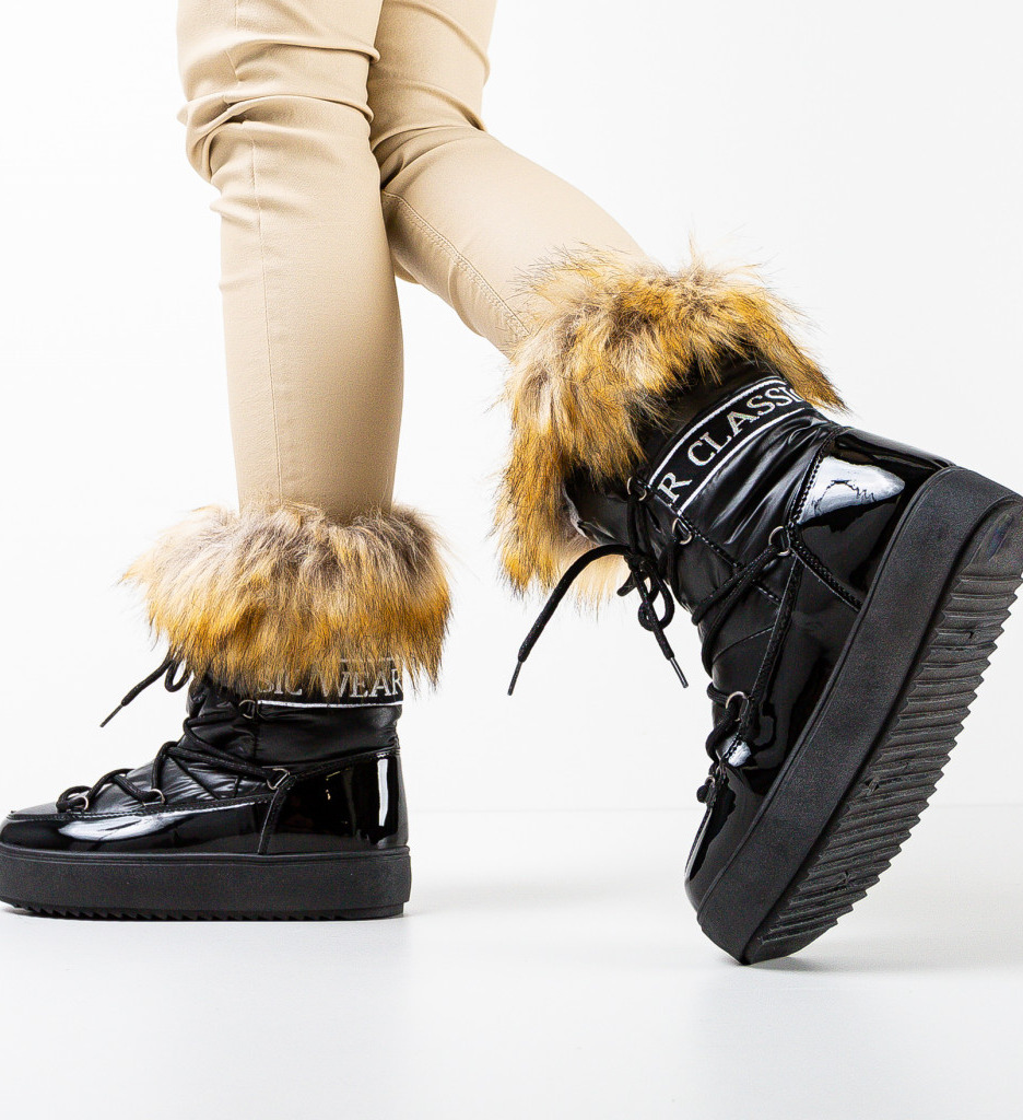 Ghete Dama Mantea Negre | Stil Versatil - imagine 3