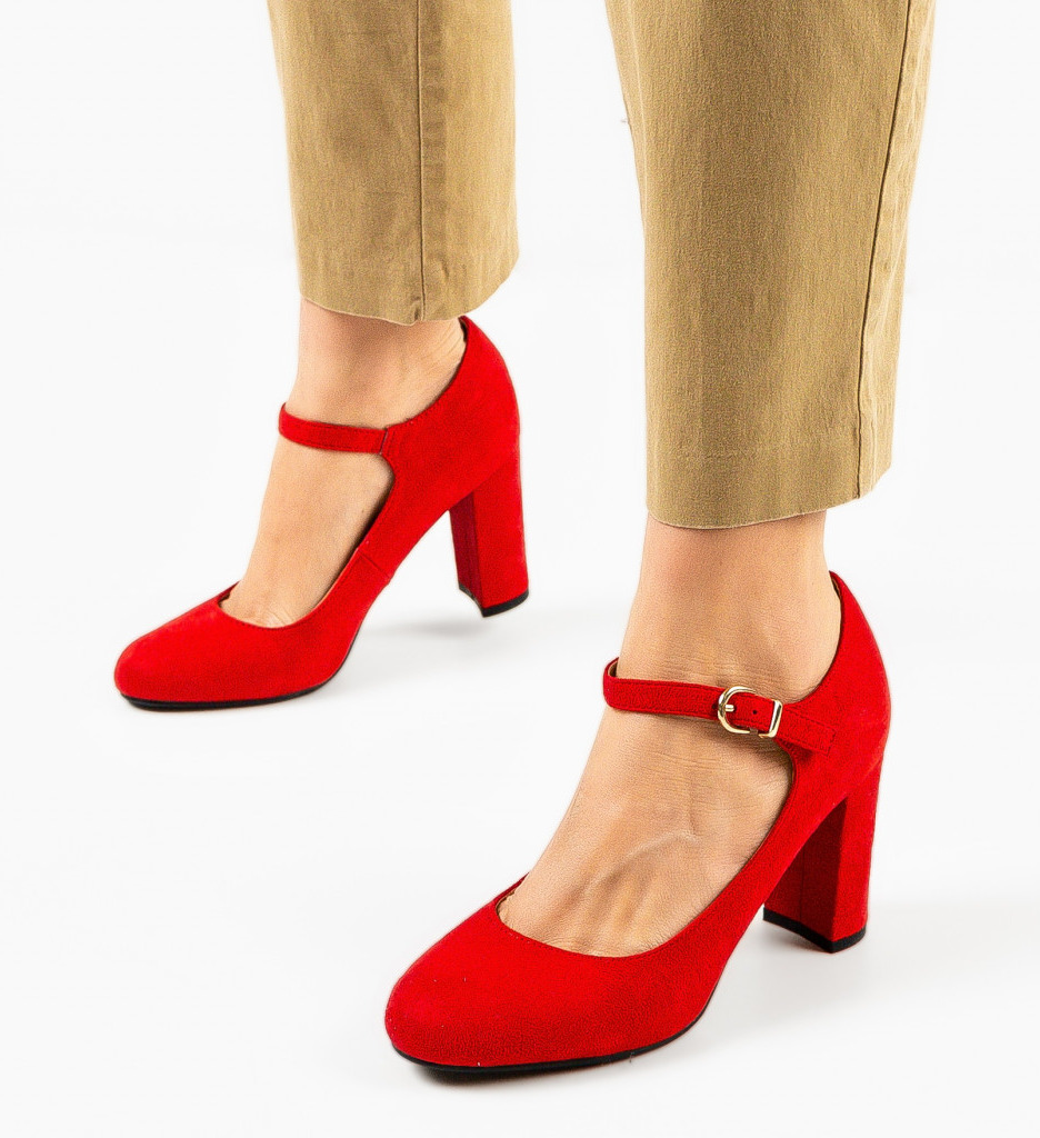 Pantofi cu toc Kimberly Rosii - Eleganță și Stil - imagine 4