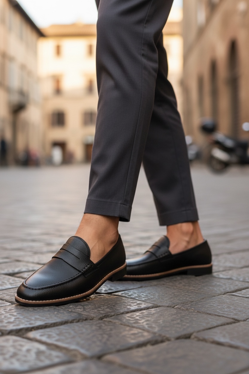 Mocasini Barbati Negri din Piele Eco Comozi - imagine 2