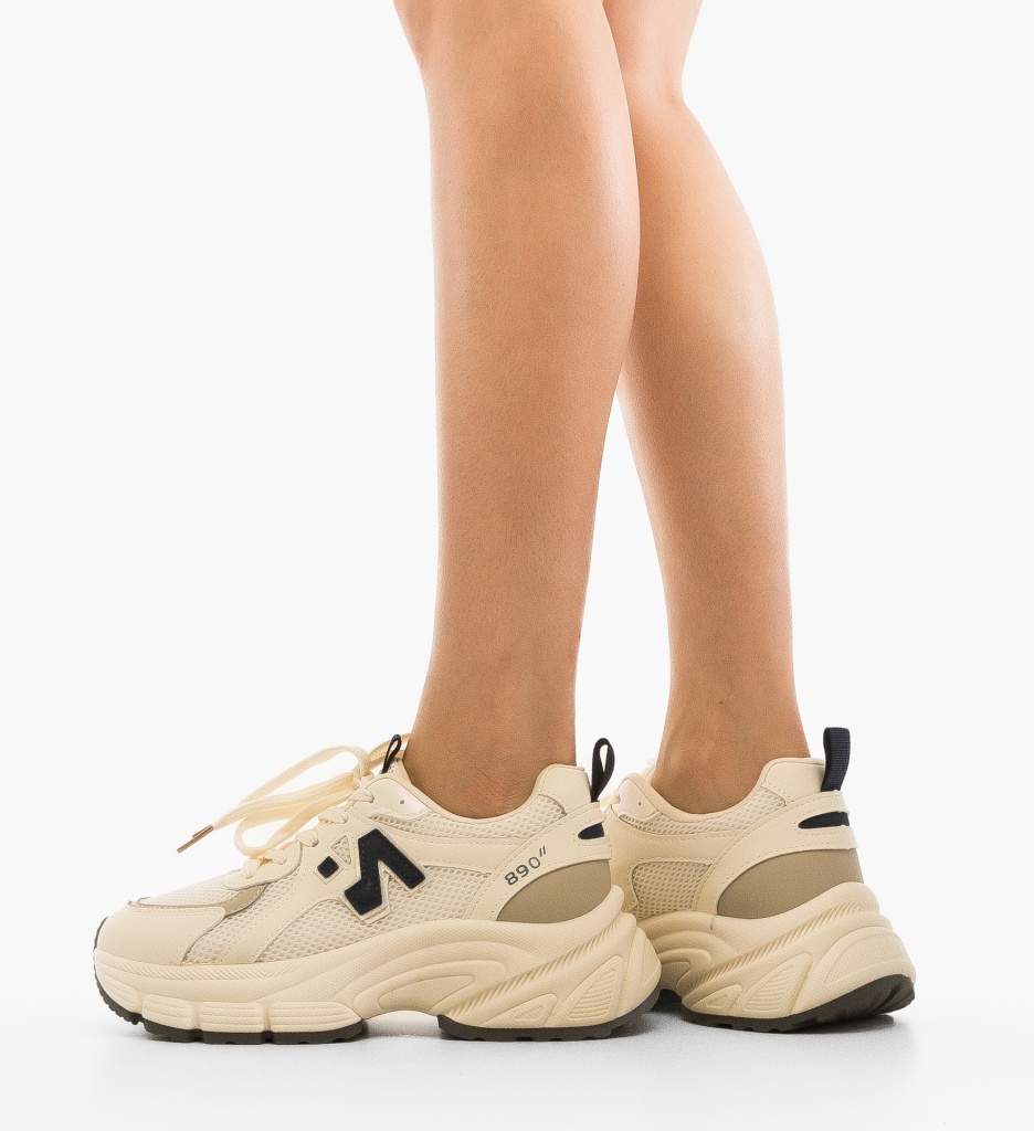 Sneakers Dama Serigiu Bej 2 - Confort și Eleganță