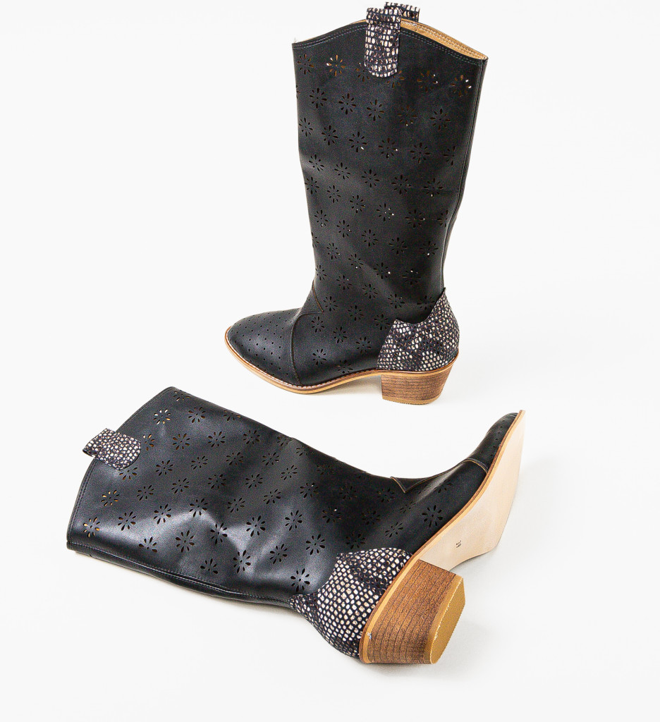 Cizme Floraz Negre Elegante - Confort și Stil - imagine 8