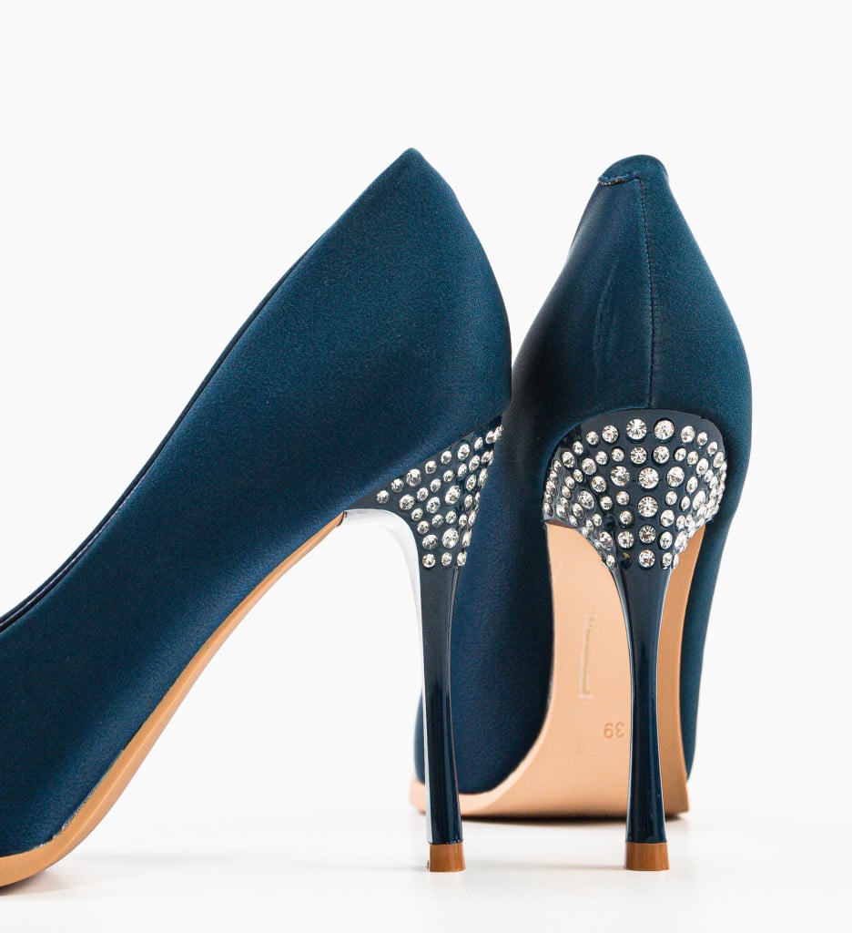 Pantofi Demoux Albastrii cu Toc Eleganți - imagine 11