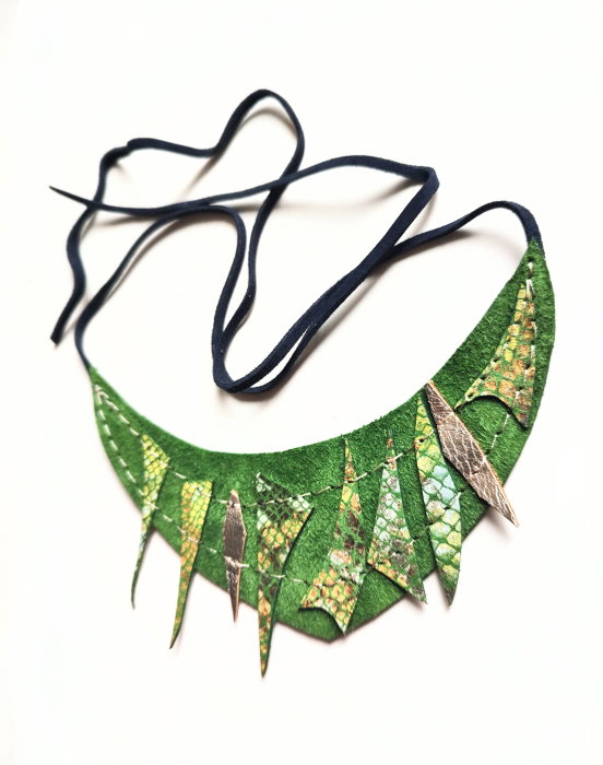 Colier Smarald Piele Naturală Shopika | Unicat Festiv
