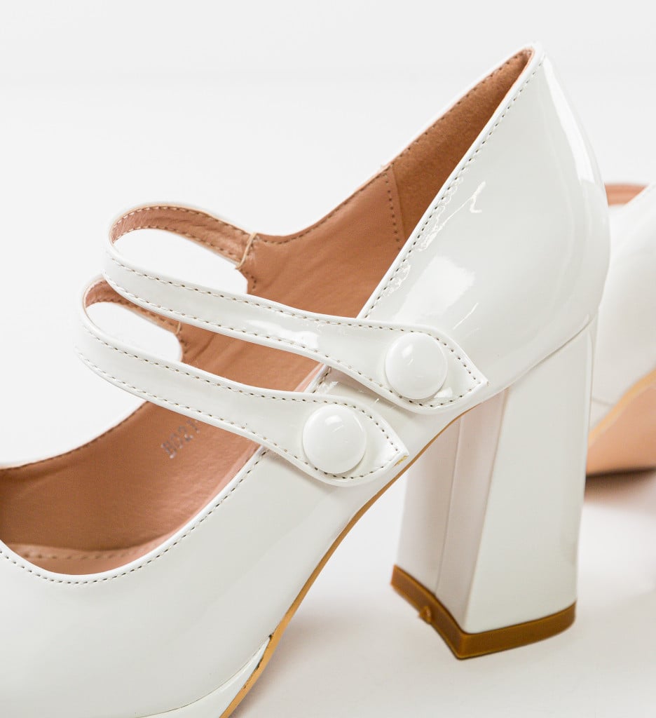 Pantofi Vintage Albi Eleganți - Stil Clasic Atemporal - imagine 8