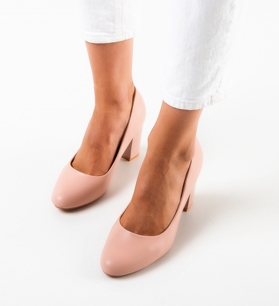 Pantofi cu Toc Oliva Roz - Eleganță și Confort - imagine 4