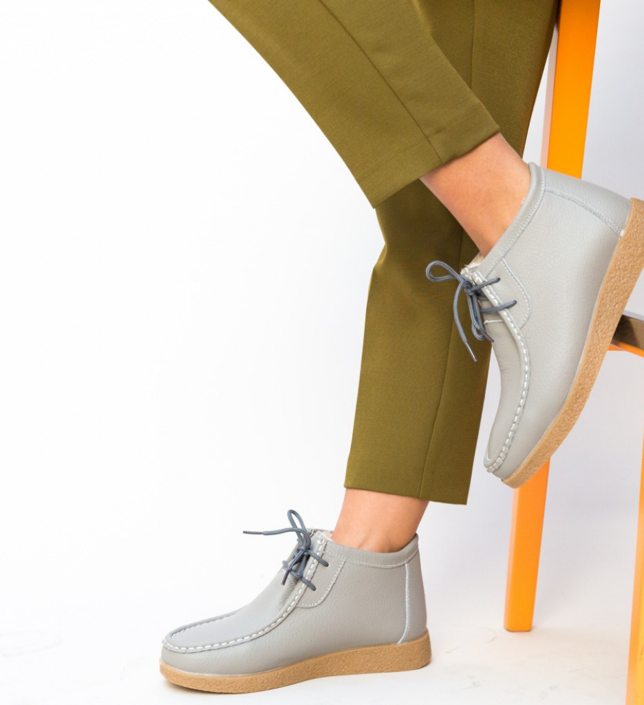 Pantofi Casual Munela Gri - Confort & Stil - imagine 3