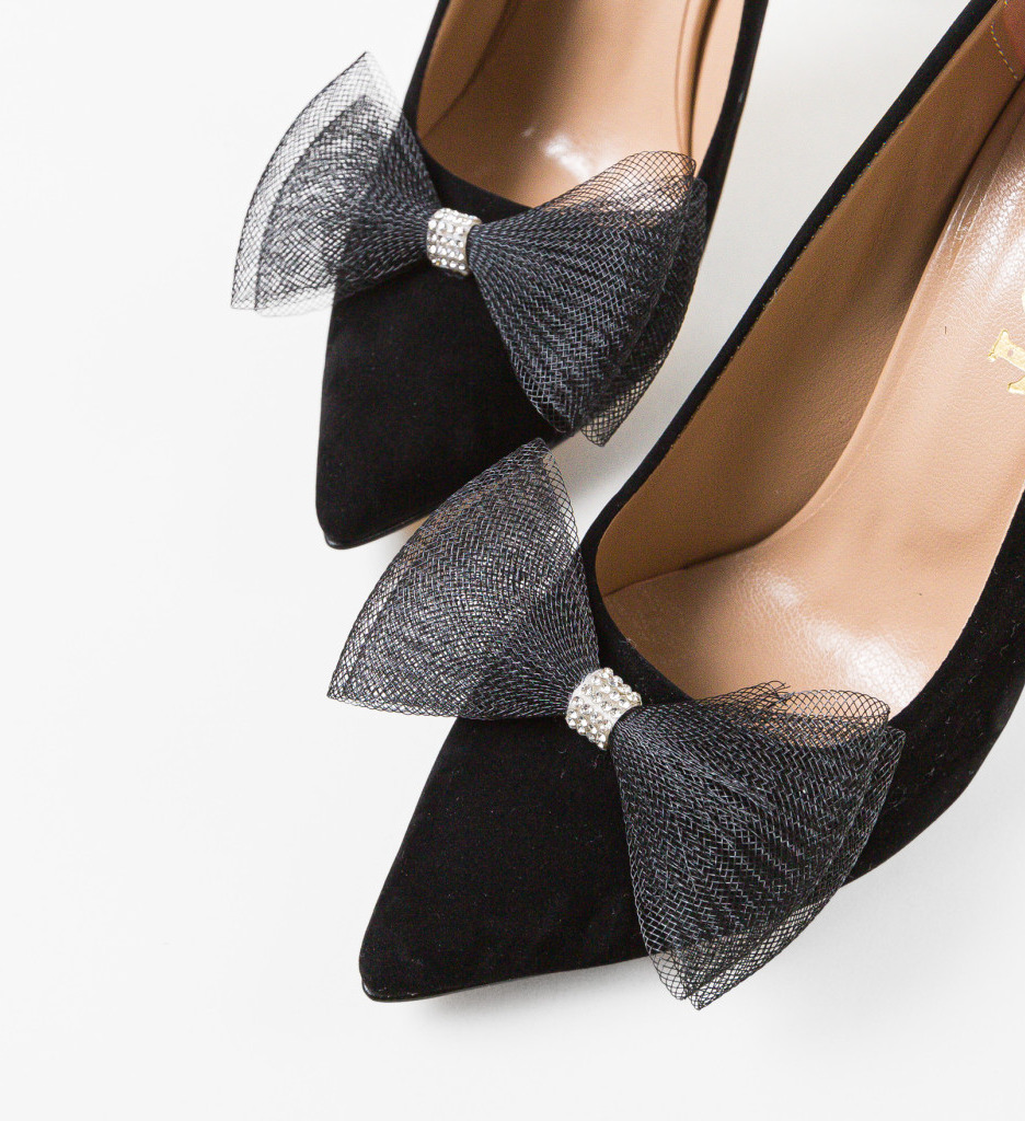 Pantofi dama Winere Negri cu toc elegant - imagine 7