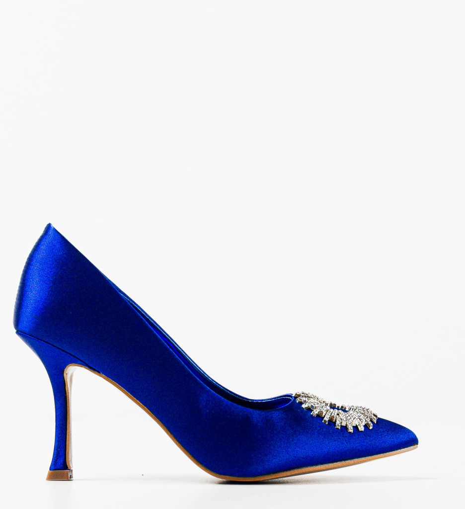 Pantofi Gallegos Albastri Eleganți cu Toc - imagine 5